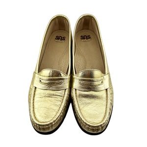 SAS Tripad Penny Loafers Size 8.5 N Womens Gold Orthopedic Comfort Slip On Shoes